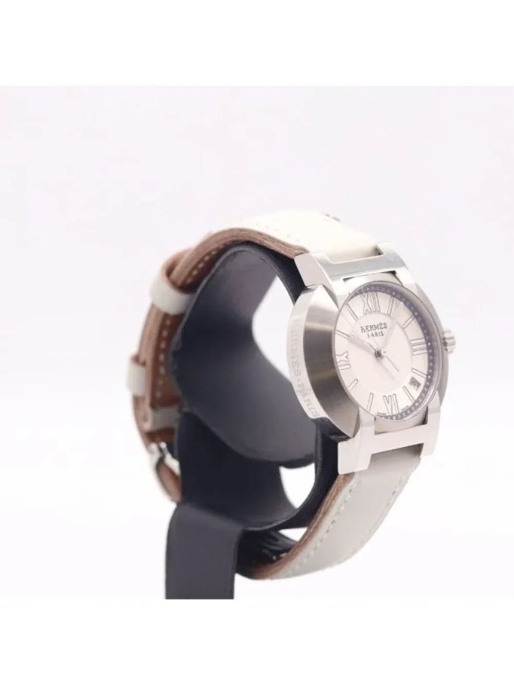 Hermes Nomade Electromagnetic Balance Date Silver Dial Watch